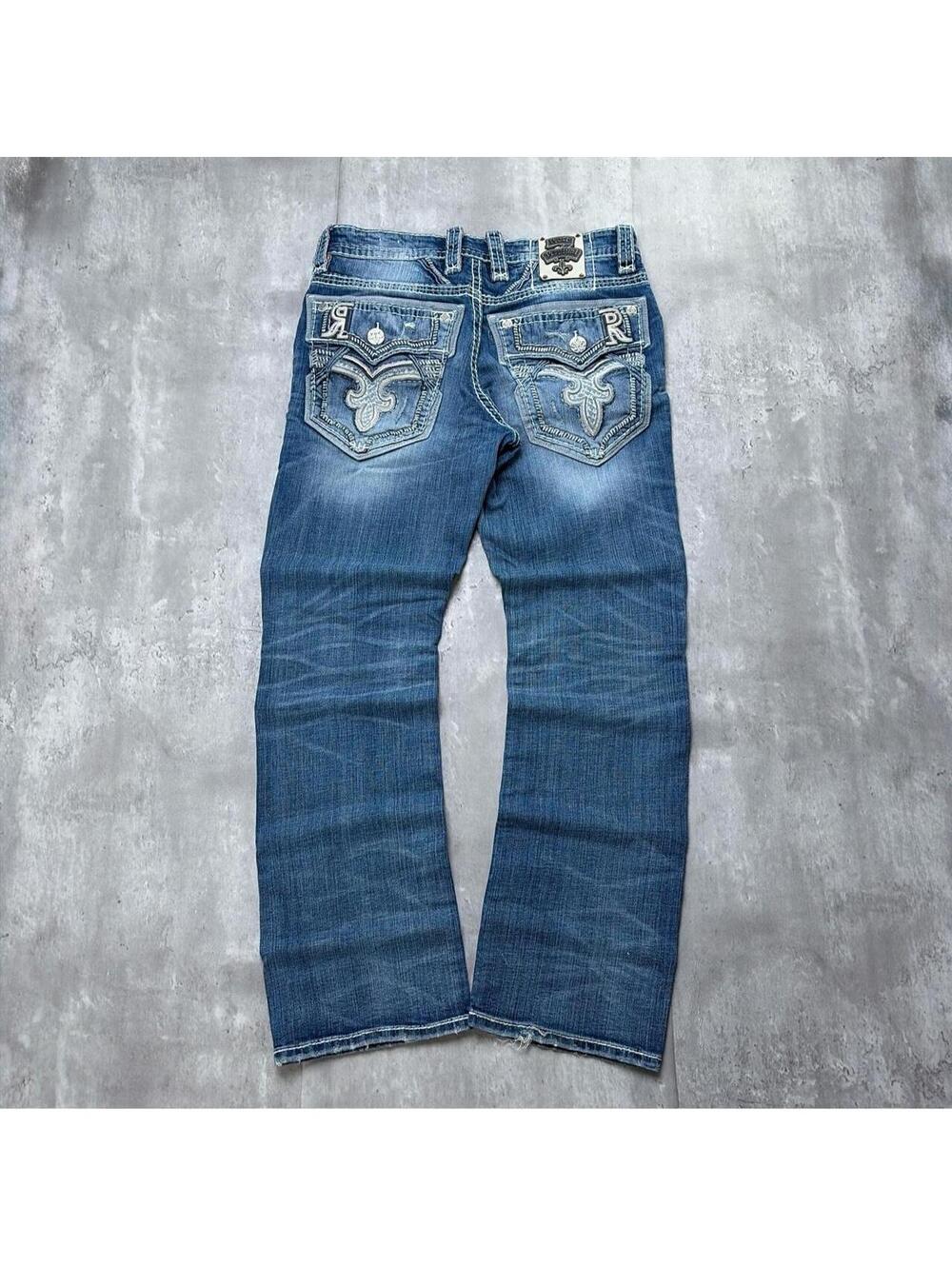 Y2K Rock Revival Grunge Gothic Sea Mist Bootcut Denim Jeans